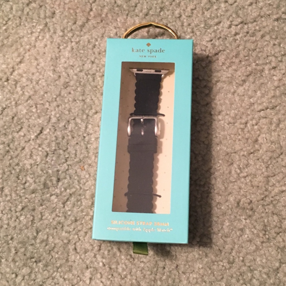 Kate Spade Black Silicone Apple Watch Band 38mm